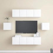 vidaXL 6 pcs conjunto de móveis de TV derivados de madeira branco