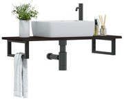 vidaXL Prateleira de parede p/ lavatório aço/madeira carvalho maciça