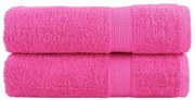 vidaXL Toalhas de banho premium SOLUND 2pcs 70x140cm 600 gsm rosa