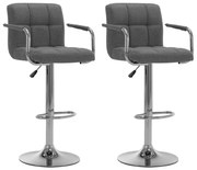 vidaXL Cadeiras de bar 2 pcs tecido cinzento-claro