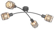 Candeeiro de teto design preto com 4 luzes douradas - Noud Design