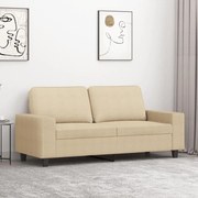 vidaXL Sofá de 2 lugares tecido 140 cm cor creme