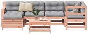 vidaXL 7 pcs conjunto sofás jardim madeira abeto-de-douglas