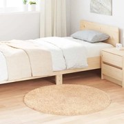 vidaXL Tapete shaggy de pelo alto NAVARRA 100x100 cm poliéster bege