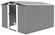 vidaXL Abrigo de jardim 257x298x178 cm metal cinzento