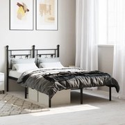 vidaXL Estrutura de cama com cabeceira 120x200 cm metal preto