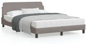 vidaXL Estrutura de cama Dover 120x200 cm tecido cinza-acastanhado