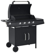 vidaXL Grelhador/barbecue a gás 4+1 zonas de cozinhar preto