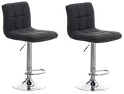 Conjunto de 2 bancos de bar Peru em tecido e com estrutura cromada 46 x 94-114 x 47 cm Cinzento escuro
