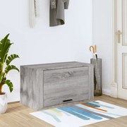 vidaXL Sapateira de parede 70x35x38 cm pinho maciço cinzento sonoma