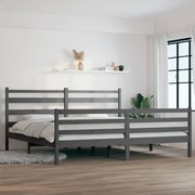 vidaXL Estrutura de cama 200x200 cm pinho maciço cinzento
