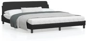vidaXL Estrutura de cama c/ cabeceira 180x200cm couro artificial preto