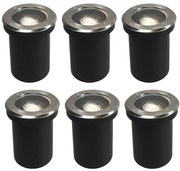 Conjunto de 6 spots de exterior modernos em aço inoxidável IP65 ajustáveis - Delux Moderno