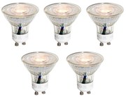 Set van 5 GU10 50mm LED lampen helder 3W 200 lm 2200K