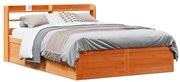vidaXL Estrutura cama c/ cabeceira 120x200cm pinho maciço castanho-mel