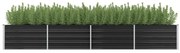 vidaXL Canteiro elevado jardim aço galvanizado 320x80x45 cm antracite