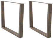 vidaXL Pés para mesa de jantar em formato de V, 2 peças, aço natural, 100x(72-73,3) cm, aço