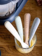 Lote de 4 colheres de silicone para a 1ª idade BEABA bege