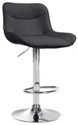 Banco alto em couro sintético com estrutura prateada 85-106 x 49 x 51 cm preto
