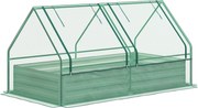 Outsunny Floreira Exterior Grande com Mini Estufa com Base Aberta para Jardim Terraço Varanda 185x95x92 cm Cinzento e Verde | Aosom Portugal