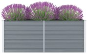 vidaXL Canteiro de jardim elevado 160x80x45cm aço galvanizado cinzento