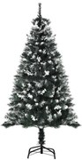 HOMCOM Árvore de Natal Artificial 150 cm com 378 Ramos 41 Decorações Suporte em Aço Dobrável e Base Destacável Verde | Aosom Portugal