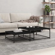 vidaXL Mesas de centro de encastrar 2 pcs derivados de madeira preto