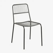 Pack De 2 Cadeiras De Jardim Empilháveis Em Aço Elton Negro-de-fumo - Sklum