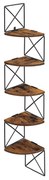 Prateleira de canto VASAGLE, montada na parede, prateleira flutuante de 5 níveis, estante para livros, para quarto, sala de estar, banheiro, cozinha e escritório, fácil montagem, industrial, marrom rústico e preto LLS851B01