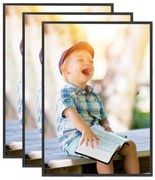 vidaXL Molduras para mesa 3 pcs 15x21 cm MDF preto