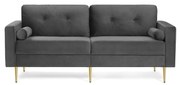 Sofá de sala de estar com capa de veludo | VASAGLE | 183 x 78 x 88 cm | cinzento | LCS001G01.