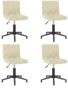 Cadeiras de jantar giratórias 4 pcs veludo cor creme