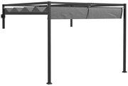 Outsunny Pérgola de Parede 297x211x220 cm Pérgola de Jardim com Teto Retrátil e Estrutura de Aço Pérgola para Pátio Cinza Escuro | Aosom Portugal