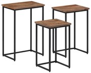 vidaXL Mesas de centro de encastrar 3 pcs madeira de teca maciça