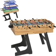 SPORTNOW Mesa Multijogos Dobrável 13 em 1 com Matraquilhos Ping Pong Xadrez Damas B e Acessórios 120x106x82 cm Madeira | Aosom Portugal