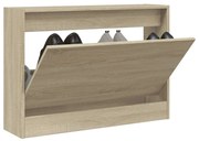vidaXL Sapateira 80x21x57 cm derivados de madeira carvalho sonoma