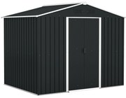 Outsunny Abrigo de Jardim de 3,6 m² 236x174x190 cm para Armazenamento de Ferramentas com Portas e 4 Janelas de Ventilação Cinza | Aosom Portugal