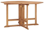 vidaXL Mesa de jantar para jardim dobrável 110x110x75 cm teca maciça