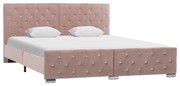 Estrutura de cama 160x200 cm veludo rosa