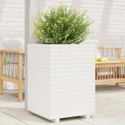 vidaXL Vaso/floreira de jardim 50x50x72 cm pinho maciço branco