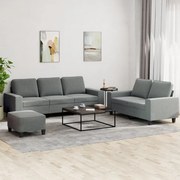 vidaXL 3 pcs conjunto de sofás tecido cinzento-escuro