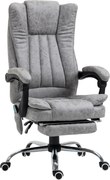 Vinsetto Cadeira de Escritório com 6 Pontos de Massagem 5 Rodas Encosto Reclinável 135º Função de Aquecimento 62x67x113-120 cm Cinza | Aosom Portugal