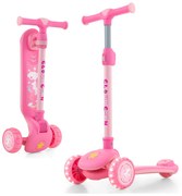 Scooter infantil dobrável com plataforma extra larga e rodas de PU iluminadas por LED - Branco