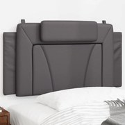 vidaXL Almofadão de cabeceira 100 cm couro artificial cinzento