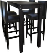 Mesa de bar com 4 cadeiras de bar preto