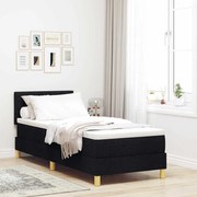 vidaXL Cama Box Spring com Colchão Preto 80x200 cm Tecido