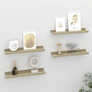 vidaXL Prateleiras de parede 4 pcs 40x9x3 cm branco e carvalho sonoma