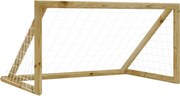 vidaXL Baliza de futebol com rede 160x80x100 cm pinho impregnado