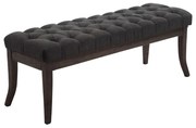 Banco Ramses em tecido com estrutura em antigo escuro 46 x 120 x 38 cm Cinzento escuro