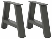 vidaXL Pés para mesa de centro em formato A, 2 peças, antracite, 30x(30-31) cm, aço